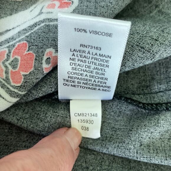 Cupio DRESS  HIGH-LOW  MIDI  BLACK WITH VIBRANT PRINT DOWN CENTER - Picture 10 of 10